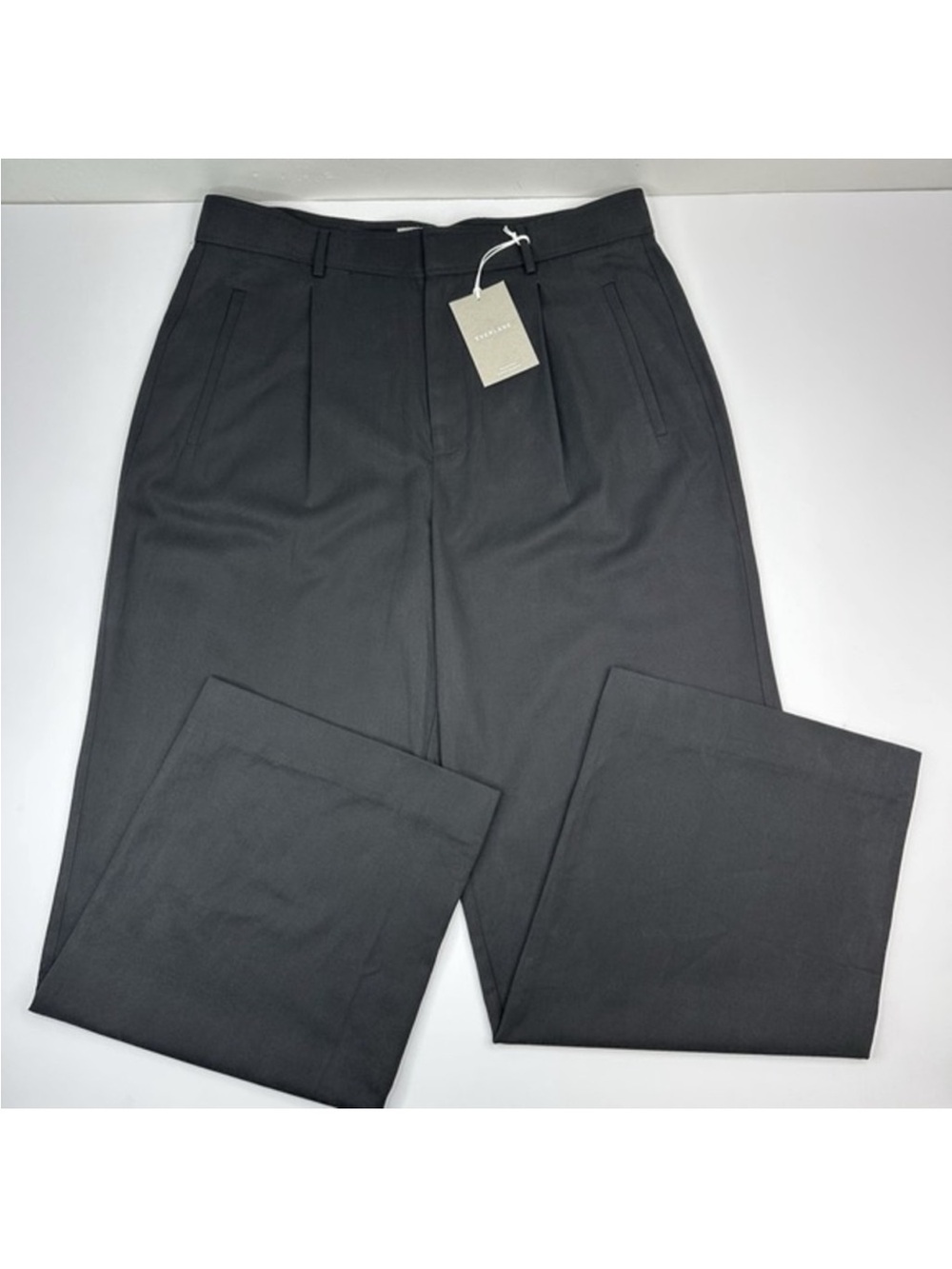 Everlane NWT The Way High Drape Pant Black Pleated Wide Leg Women's Size 16